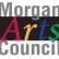 Logo of the Morgan Arts Council featuring the word "Arts" in stylized, colorful fonts (red, yellow, blue, and green) set against a black horizontal background. The words "Morgan" and "Council" are in gray, capital letters, positioned above and below "Arts".